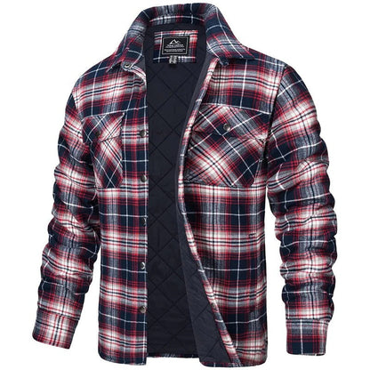 Classic Checked Flannel Shirt with Long Sleeves