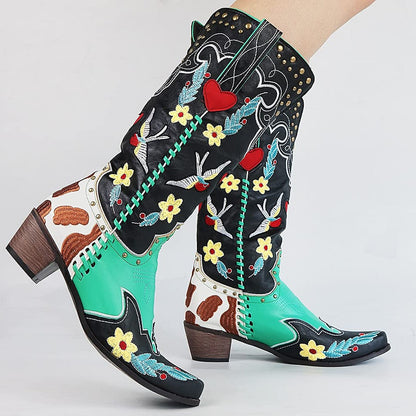 Rugged Cowboy High Heel Boots