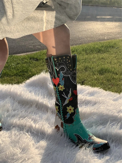 Rugged Cowboy High Heel Boots