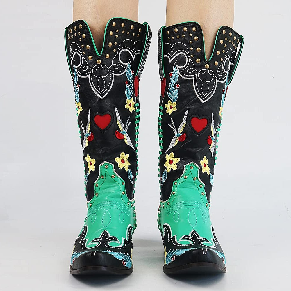 Rugged Cowboy High Heel Boots