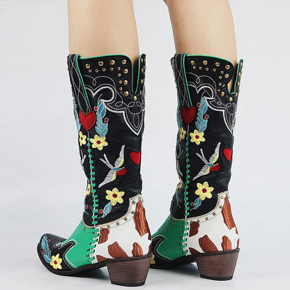 Rugged Cowboy High Heel Boots