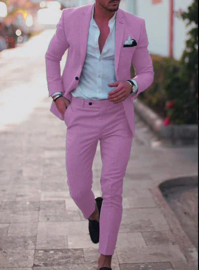 Men's Classic Lightweight Slim Fit 2 Piece Suit