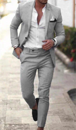 Men's Classic Lightweight Slim Fit 2 Piece Suit