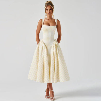 Classic Crew Neck Knee Length Dress