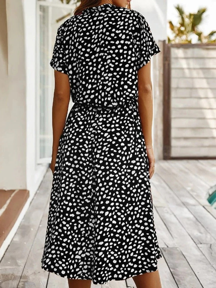 Casual Knee Length Short Sleeve Dress