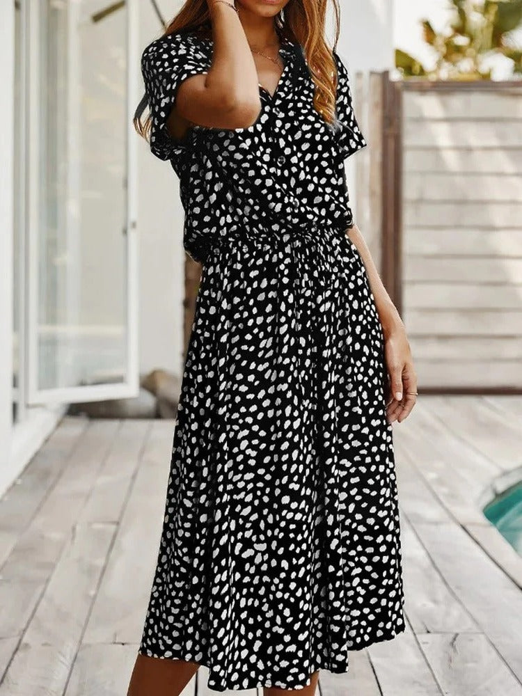 Casual Knee Length Short Sleeve Dress