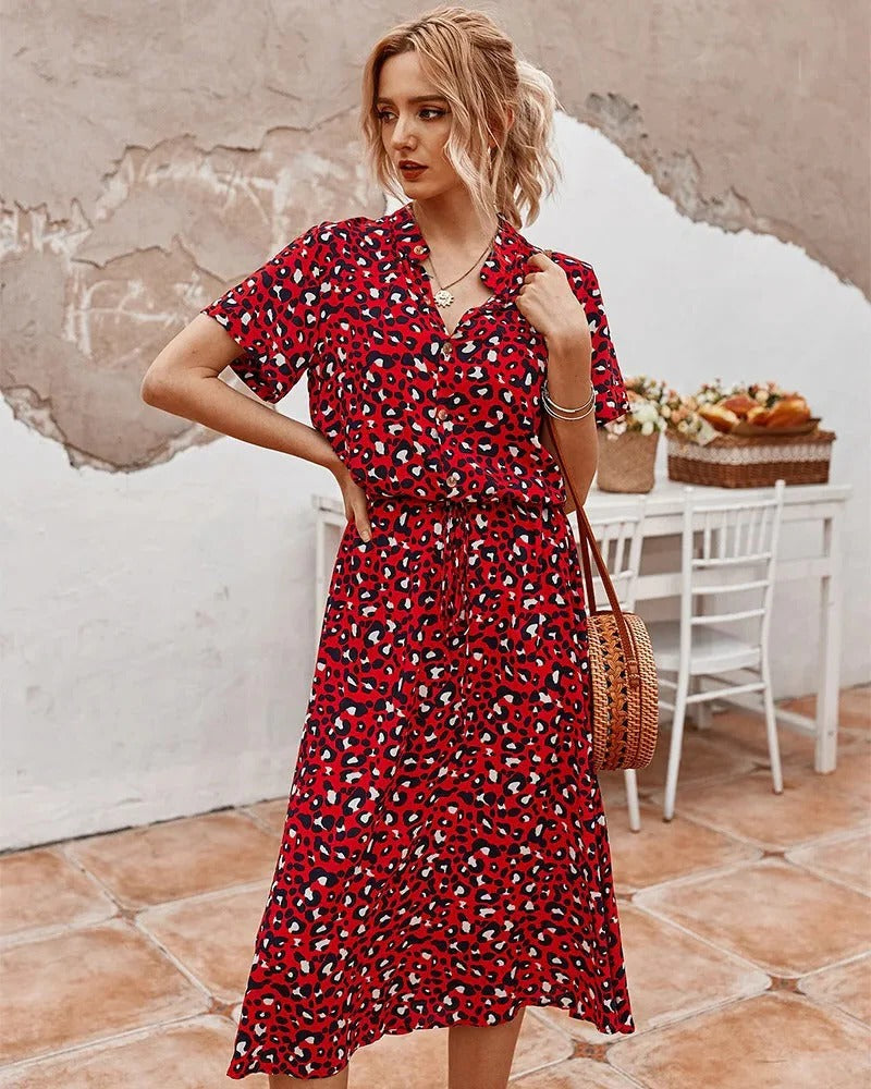 Casual Knee Length Short Sleeve Dress