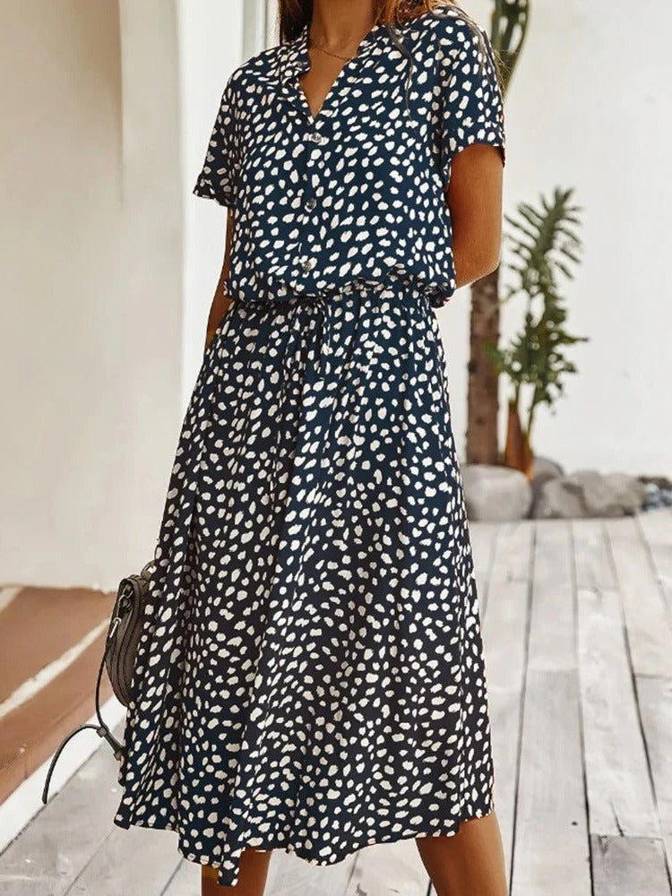 Casual Knee Length Short Sleeve Dress