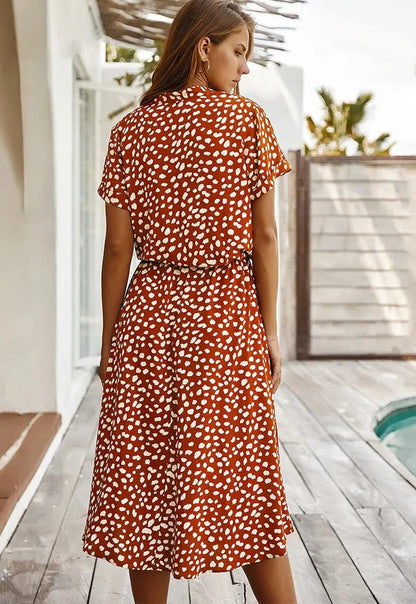 Casual Knee Length Short Sleeve Dress