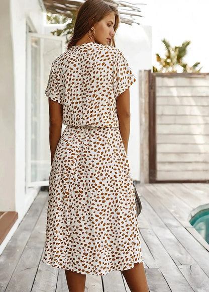 Casual Knee Length Short Sleeve Dress