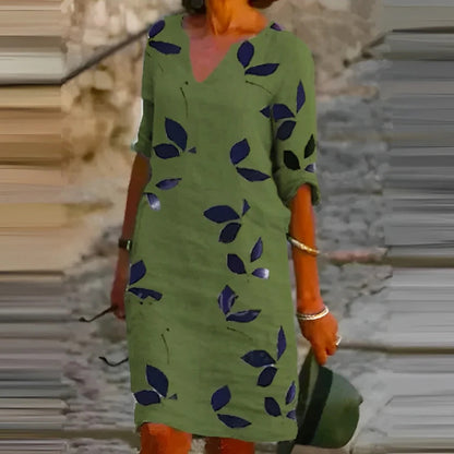 Flattering V Neck Fit Dress