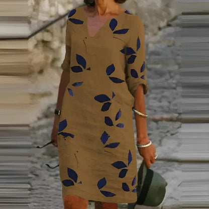 Flattering V Neck Fit Dress