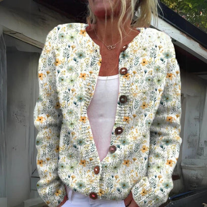 Classic Floral Open Cardigan