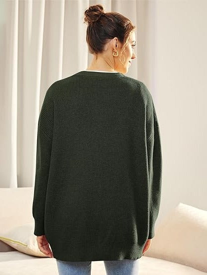 Relaxed Fit Open Front Cardigan