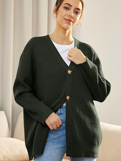 Relaxed Fit Open Front Cardigan
