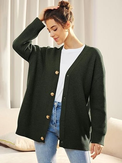 Relaxed Fit Open Front Cardigan