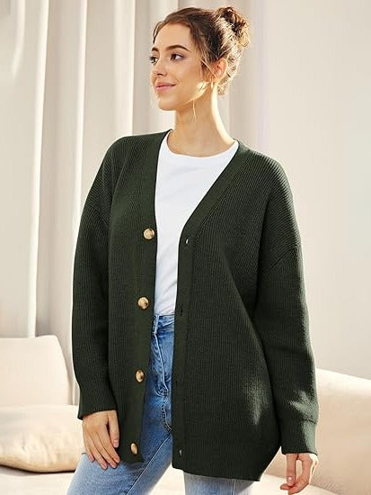 Relaxed Fit Open Front Cardigan