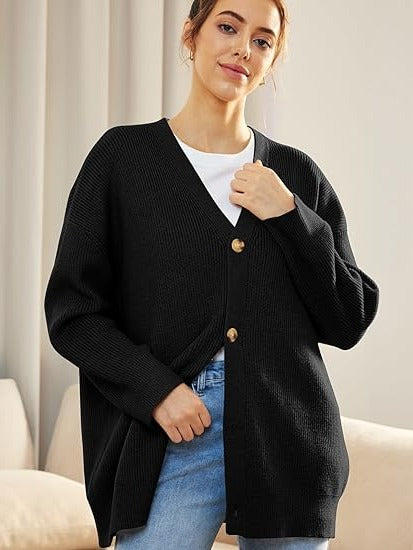 Relaxed Fit Open Front Cardigan