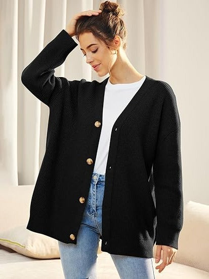 Relaxed Fit Open Front Cardigan
