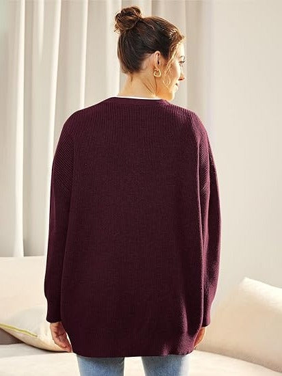 Relaxed Fit Open Front Cardigan