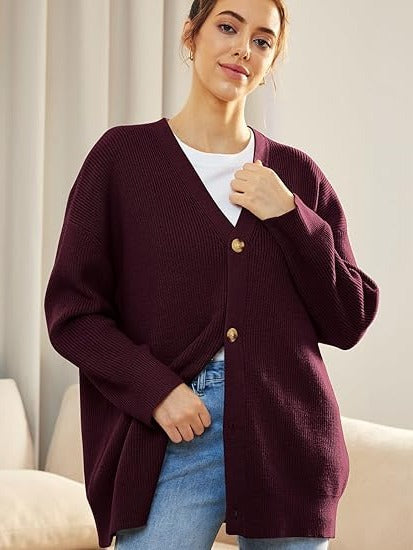 Relaxed Fit Open Front Cardigan