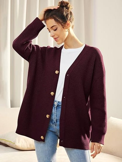 Relaxed Fit Open Front Cardigan