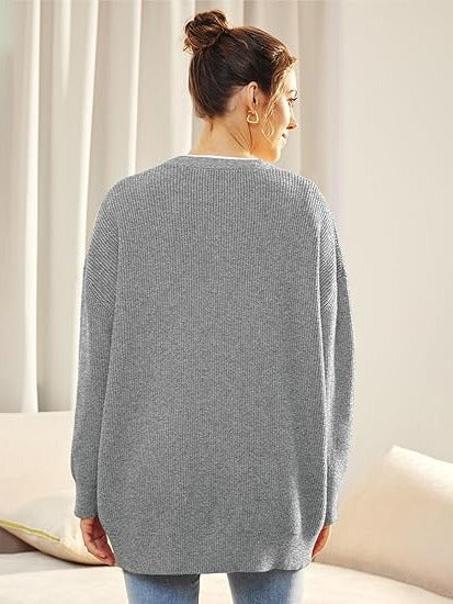 Relaxed Fit Open Front Cardigan