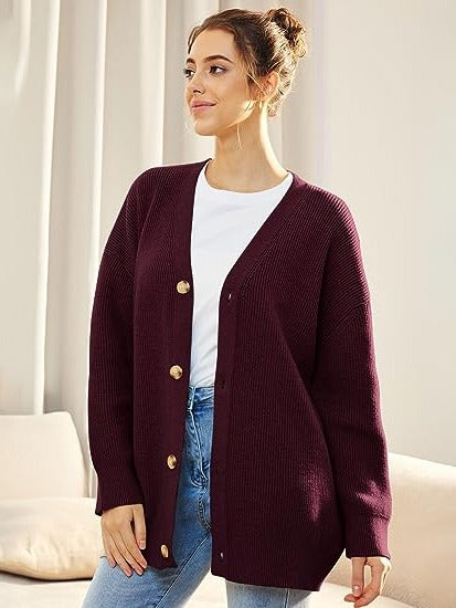 Relaxed Fit Open Front Cardigan
