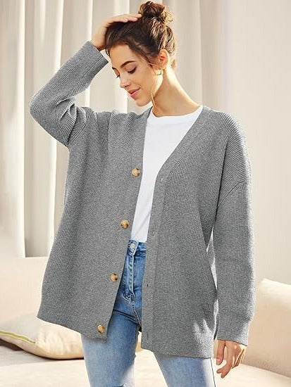Relaxed Fit Open Front Cardigan