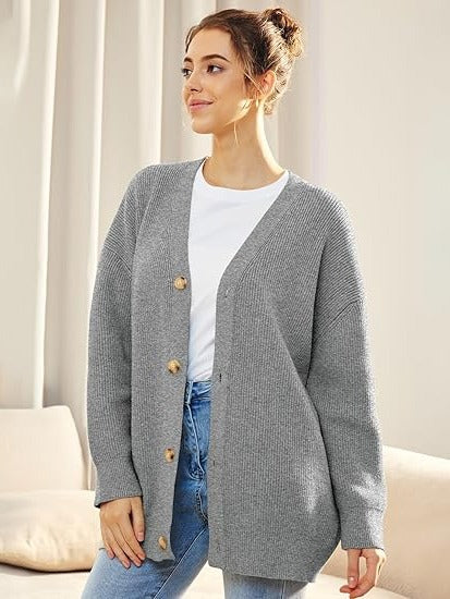 Relaxed Fit Open Front Cardigan