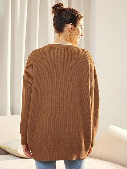 Relaxed Fit Open Front Cardigan