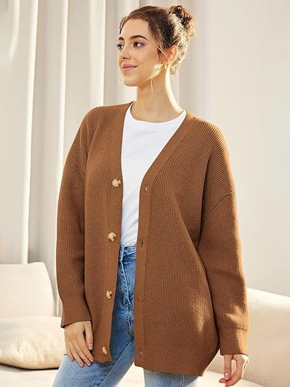 Relaxed Fit Open Front Cardigan