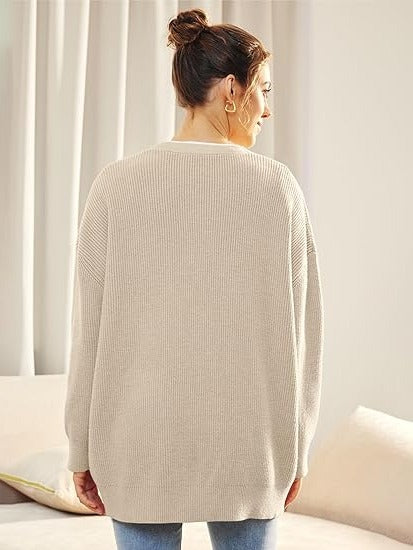 Relaxed Fit Open Front Cardigan
