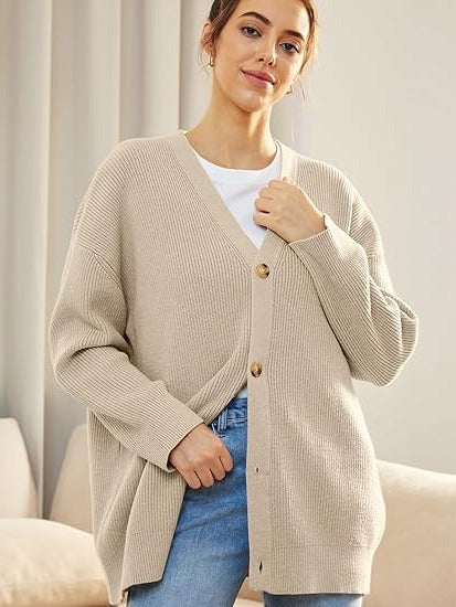 Relaxed Fit Open Front Cardigan