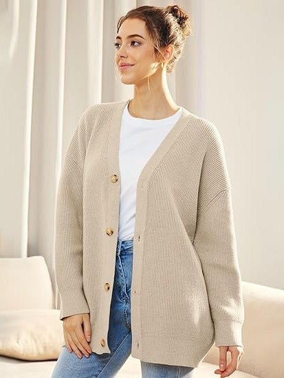 Relaxed Fit Open Front Cardigan