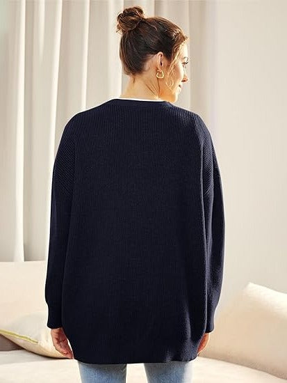 Relaxed Fit Open Front Cardigan