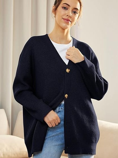 Relaxed Fit Open Front Cardigan