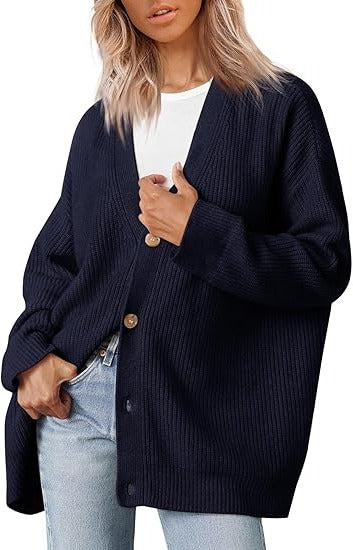 Relaxed Fit Open Front Cardigan