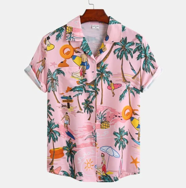 Vintage Island Shirt with Floral Design