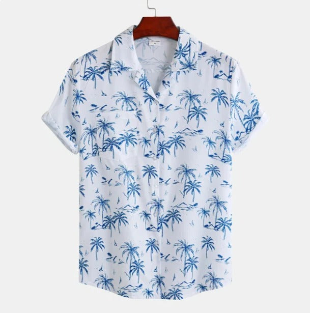 Vintage Island Shirt with Floral Design - Pexav