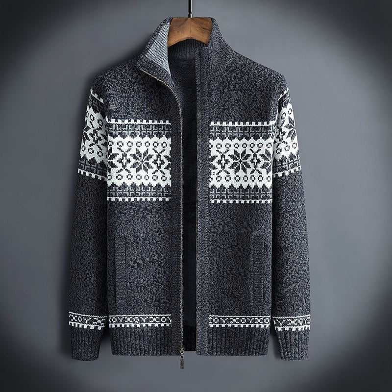 Warm Mens Cable Knit Coat