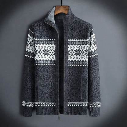 Warm Mens Cable Knit Coat