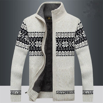 Warm Mens Cable Knit Coat