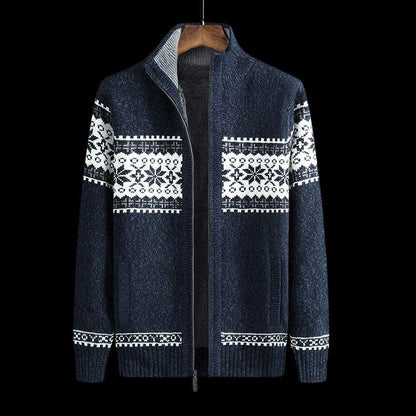 Warm Mens Cable Knit Coat - Pexav