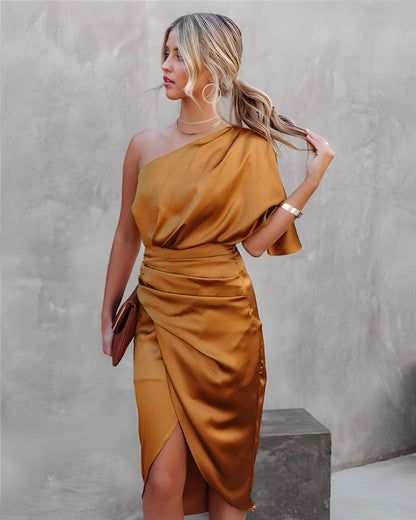Chic One Shoulder Evening Dress