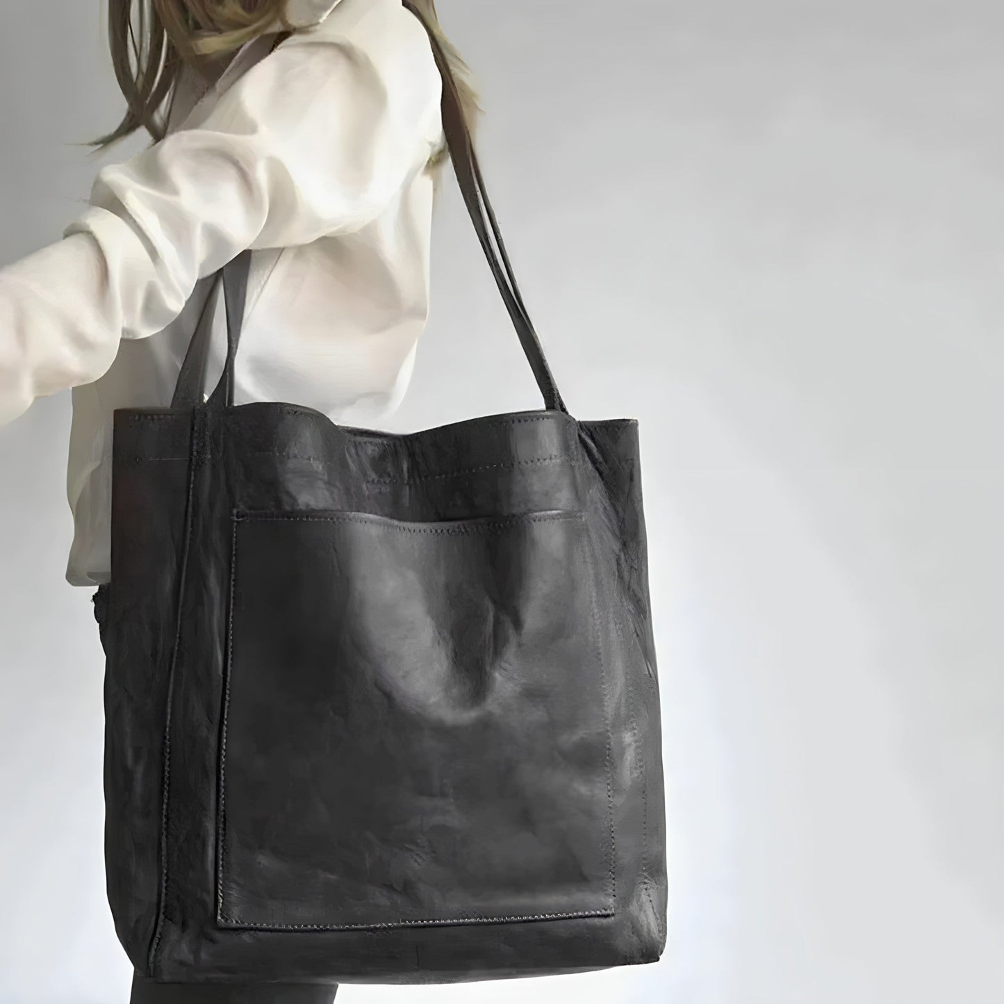 Luxurious Faux Leather Large Shoulder Bag