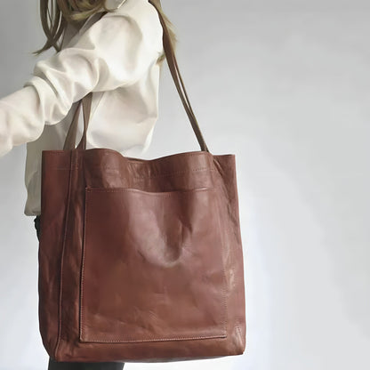 Luxurious Faux Leather Large Shoulder Bag