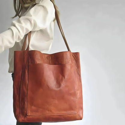 Luxurious Faux Leather Large Shoulder Bag