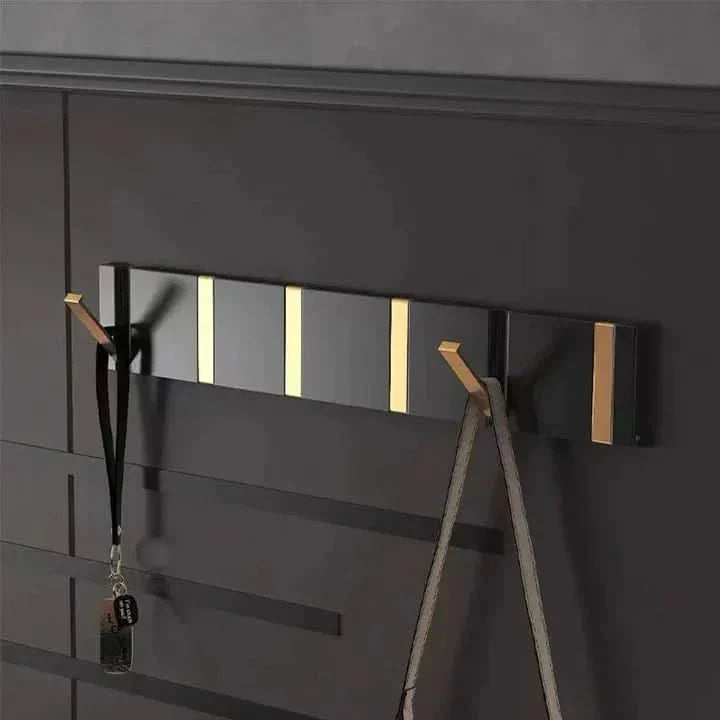 Sleek Metal Coat Rack With Foldable Hooks - Nocini