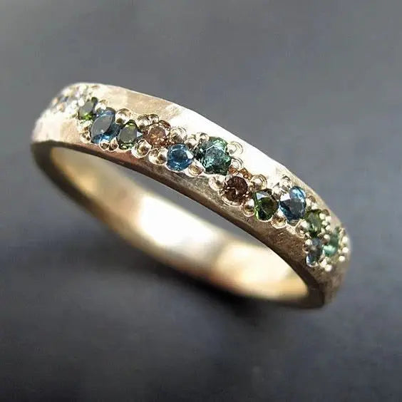 Sparkling Stone Band Ring - Nocini